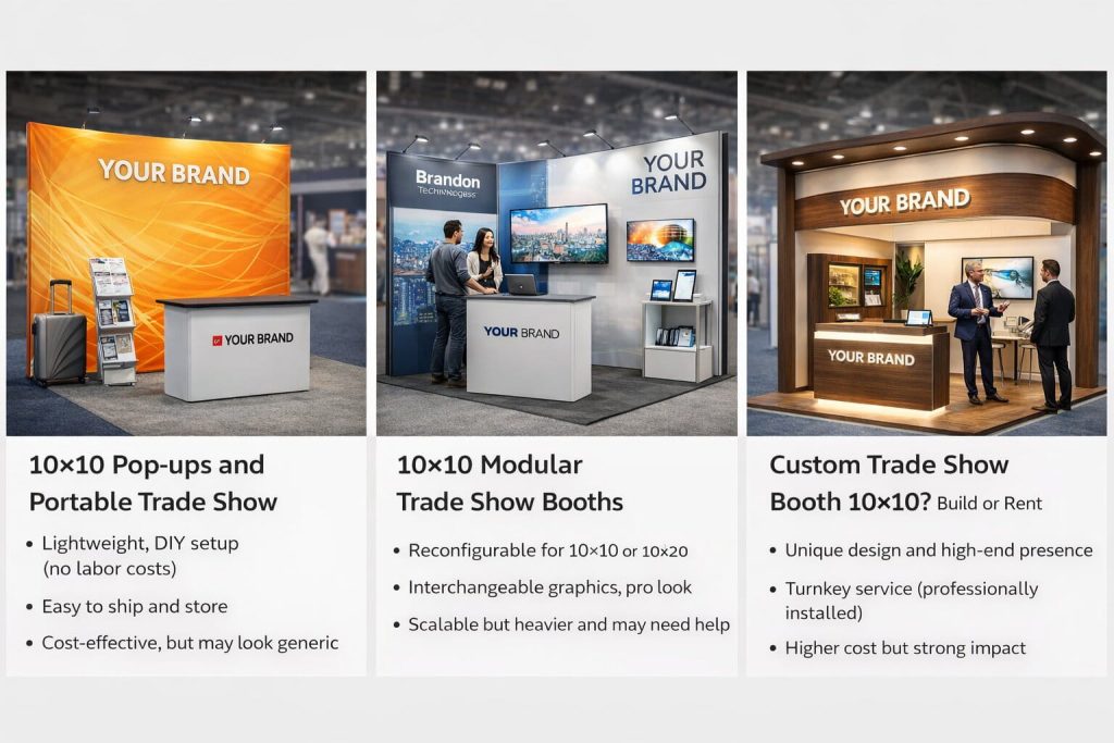 10×10 Trade show booth types